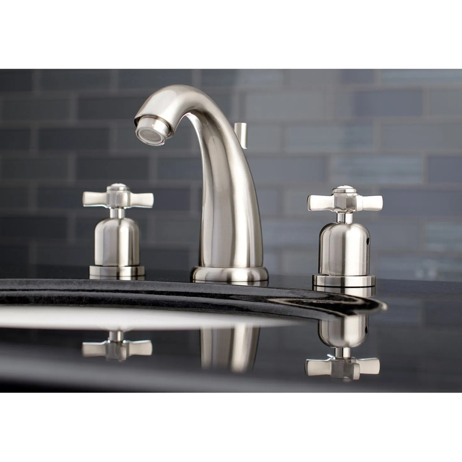 Kingston Brass Millennium 3-Hole 8-Inch Widespread Bathroom Faucet