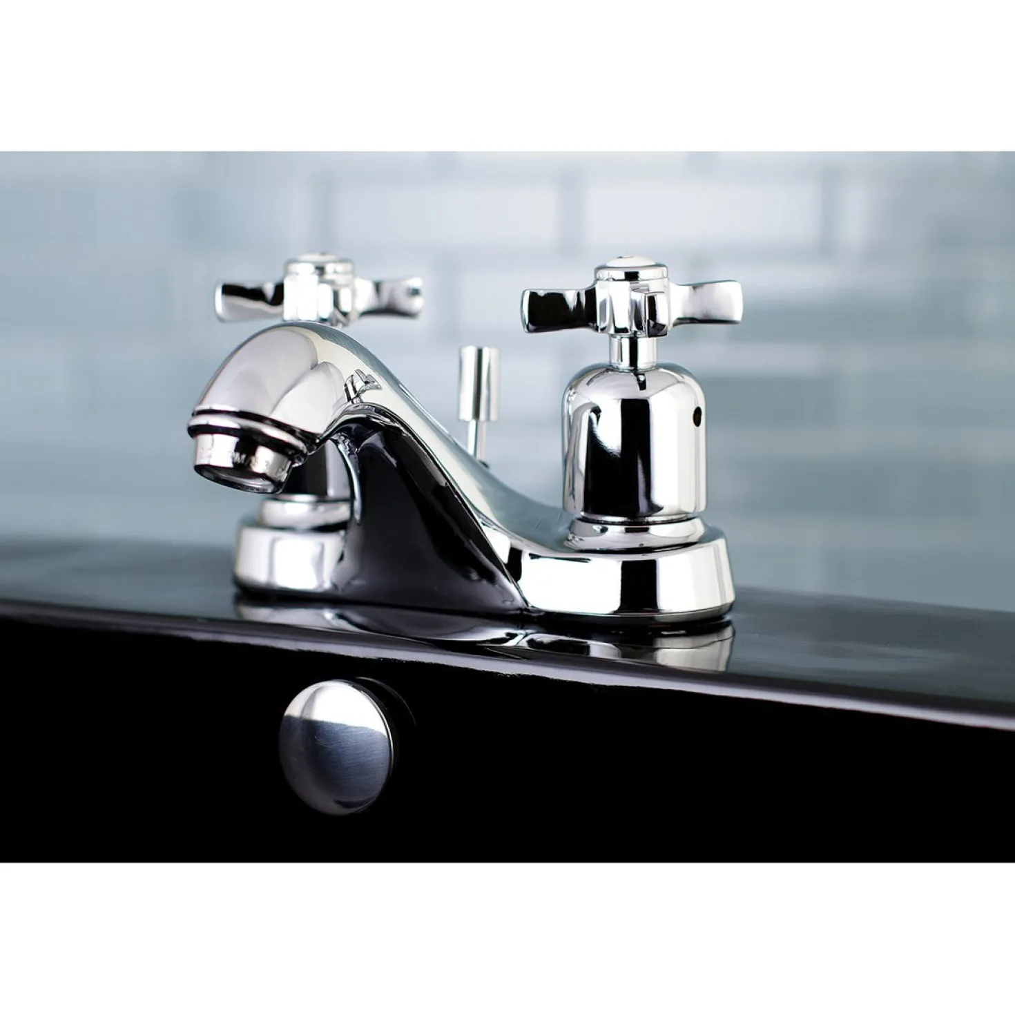 Kingston Brass Millennium 4-Inch Centerset Deck Mount Bathroom Faucet