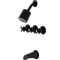 Kingston Brass Millennium Three-Handle Tub and Shower Faucet