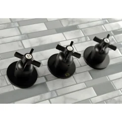 Kingston Brass Millennium Three-Handle Tub and Shower Faucet