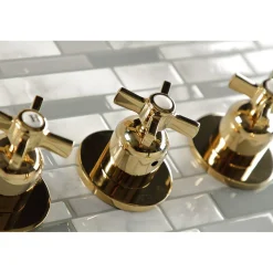 Kingston Brass Millennium Three-Handle Tub and Shower Faucet