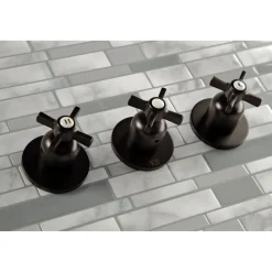 Kingston Brass Millennium Three-Handle Tub and Shower Faucet