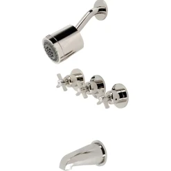 Kingston Brass Millennium Three-Handle Tub and Shower Faucet