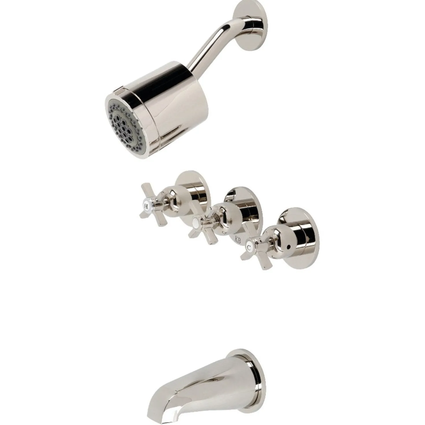 Kingston Brass Millennium Three-Handle Tub and Shower Faucet
