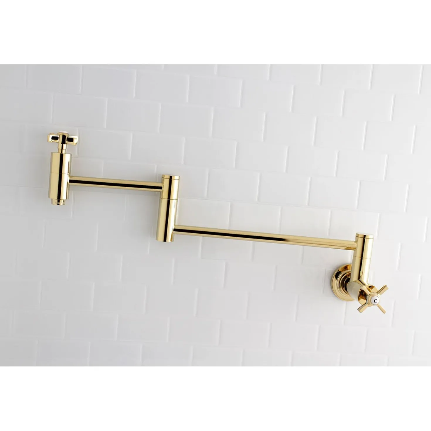 Kingston Brass Millennium Wall Mount Pot Filler Kitchen Faucet