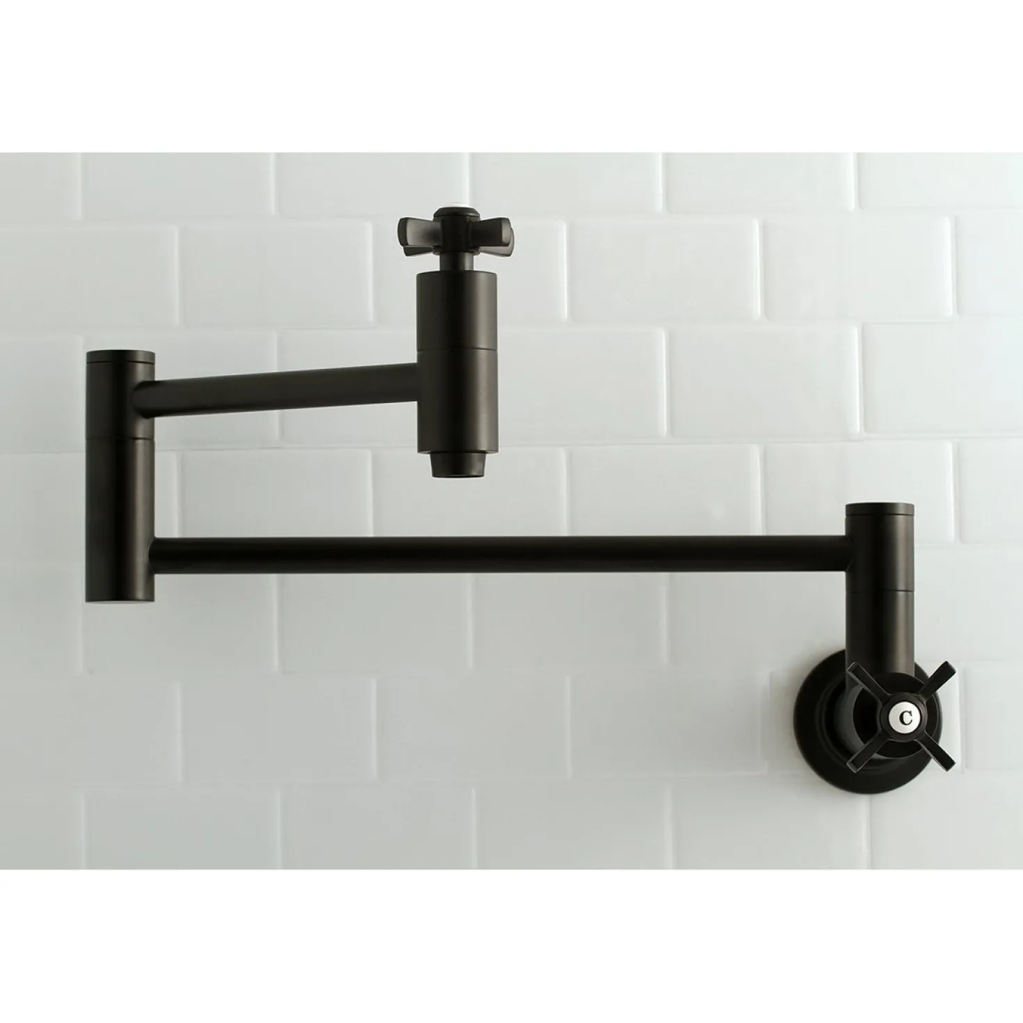 Kingston Brass Millennium Wall Mount Pot Filler Kitchen Faucet