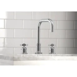 Kingston Brass Millennium Widespread Bathroom Faucet with Brass Pop-Up