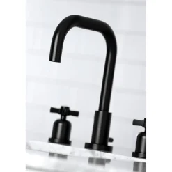 Kingston Brass Millennium Widespread Bathroom Faucet with Brass Pop-Up