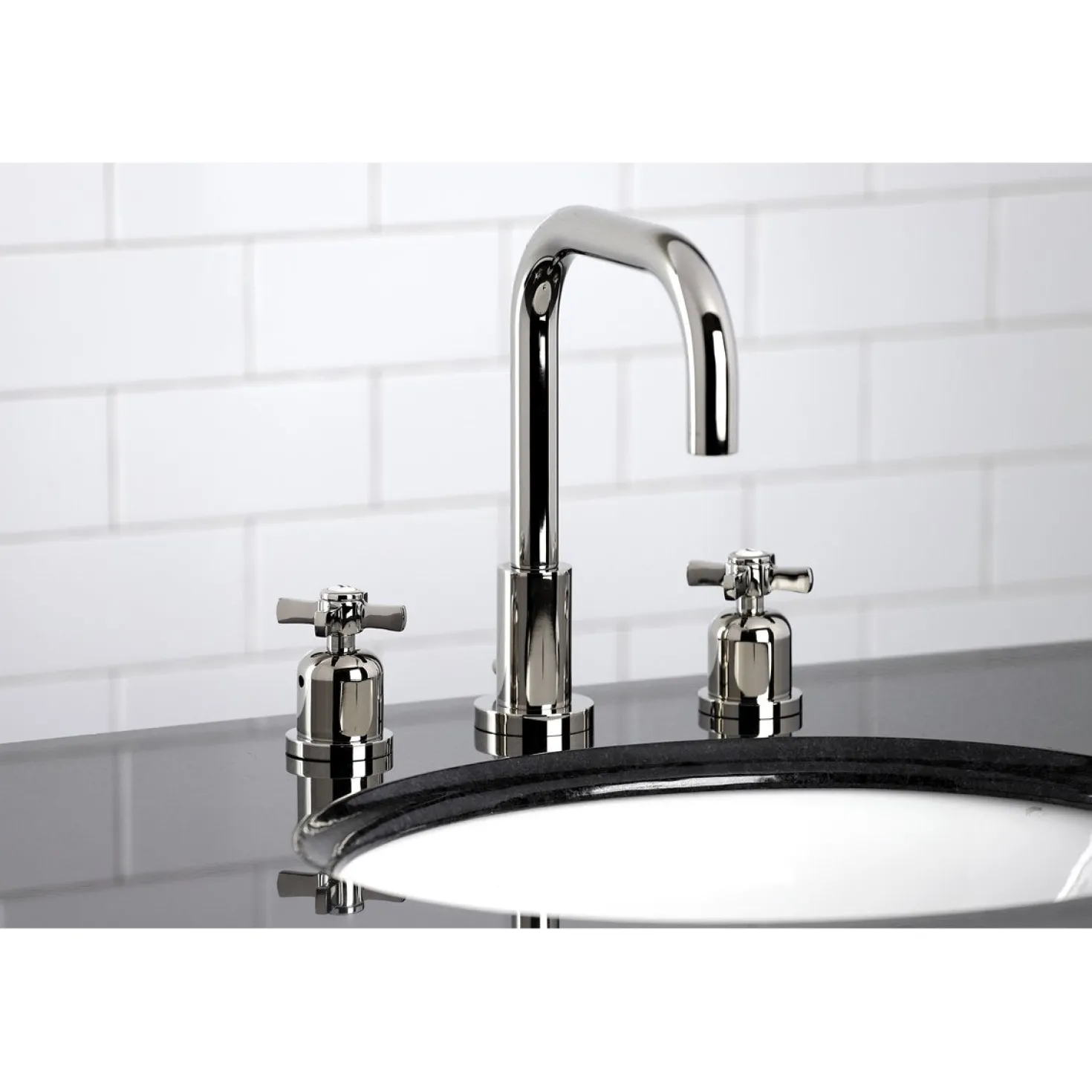 Kingston Brass Millennium Widespread Bathroom Faucet with Brass Pop-Up