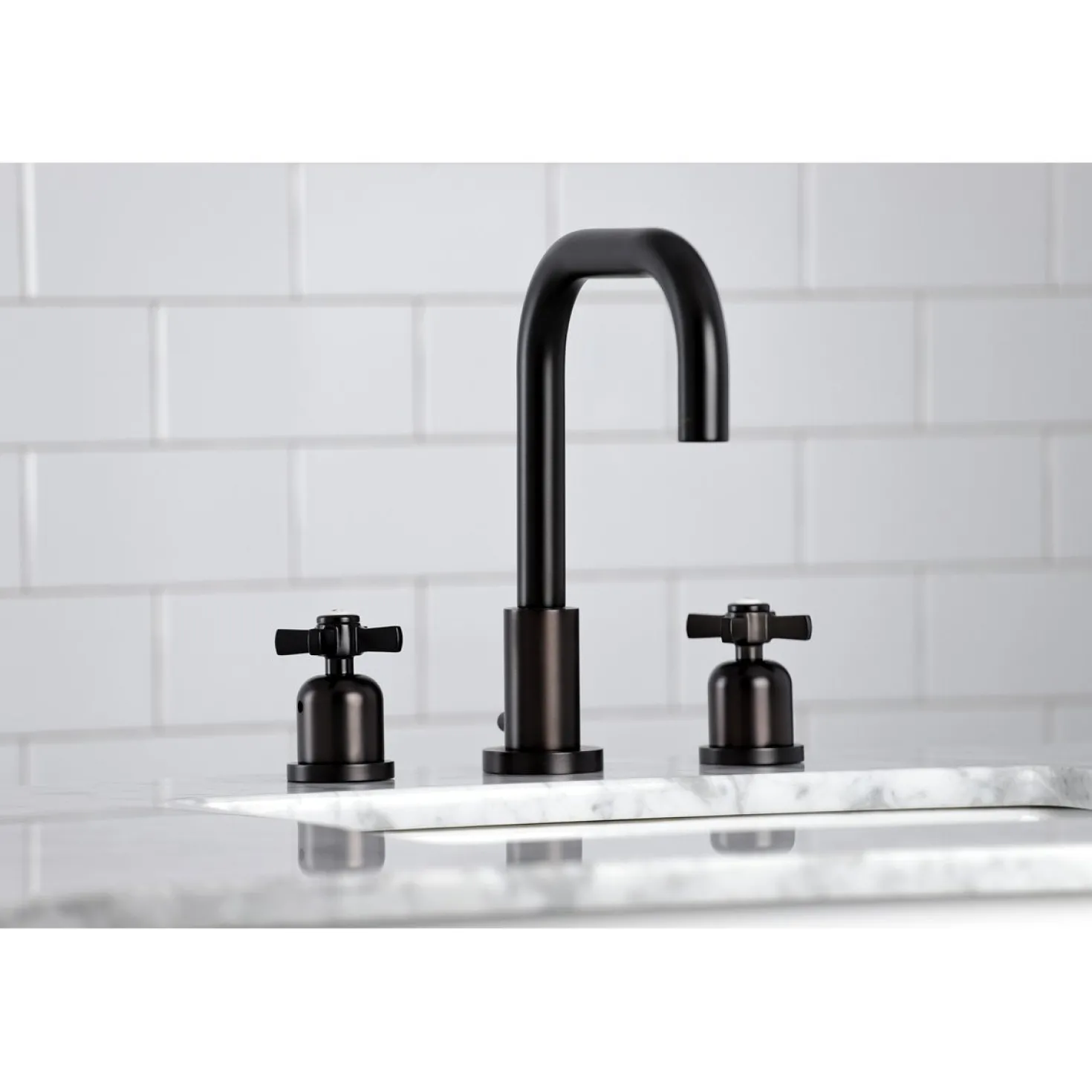 Kingston Brass Millennium Widespread Bathroom Faucet with Brass Pop-Up