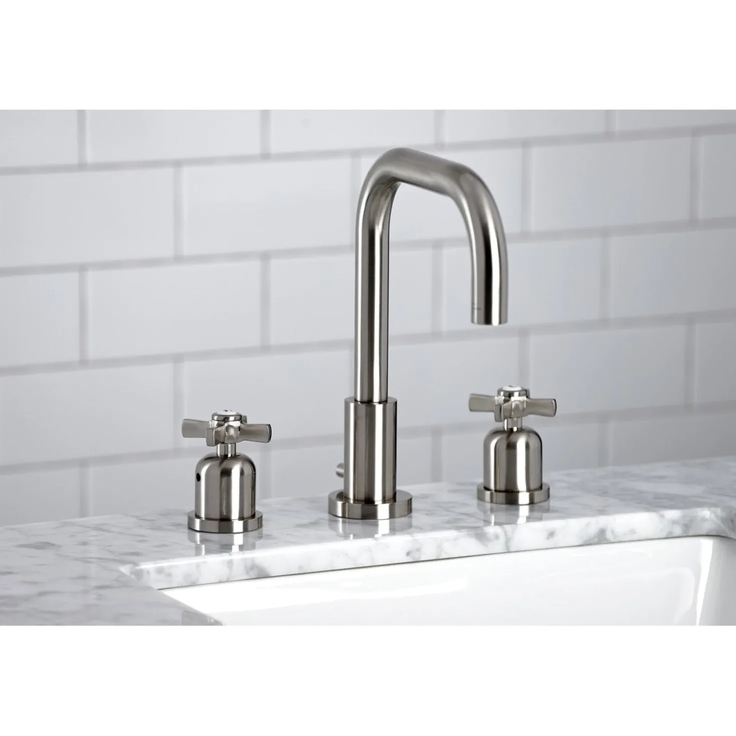 Kingston Brass Millennium Widespread Bathroom Faucet with Brass Pop-Up