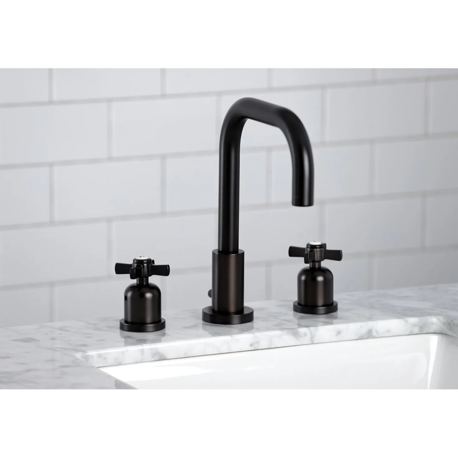 Kingston Brass Millennium Widespread Bathroom Faucet with Brass Pop-Up