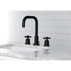 Kingston Brass Millennium Widespread Bathroom Faucet with Brass Pop-Up