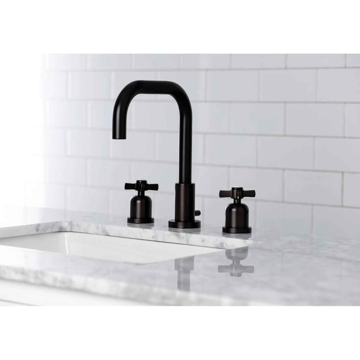 Kingston Brass Millennium Widespread Bathroom Faucet with Brass Pop-Up