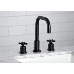 Kingston Brass Millennium Widespread Bathroom Faucet with Brass Pop-Up