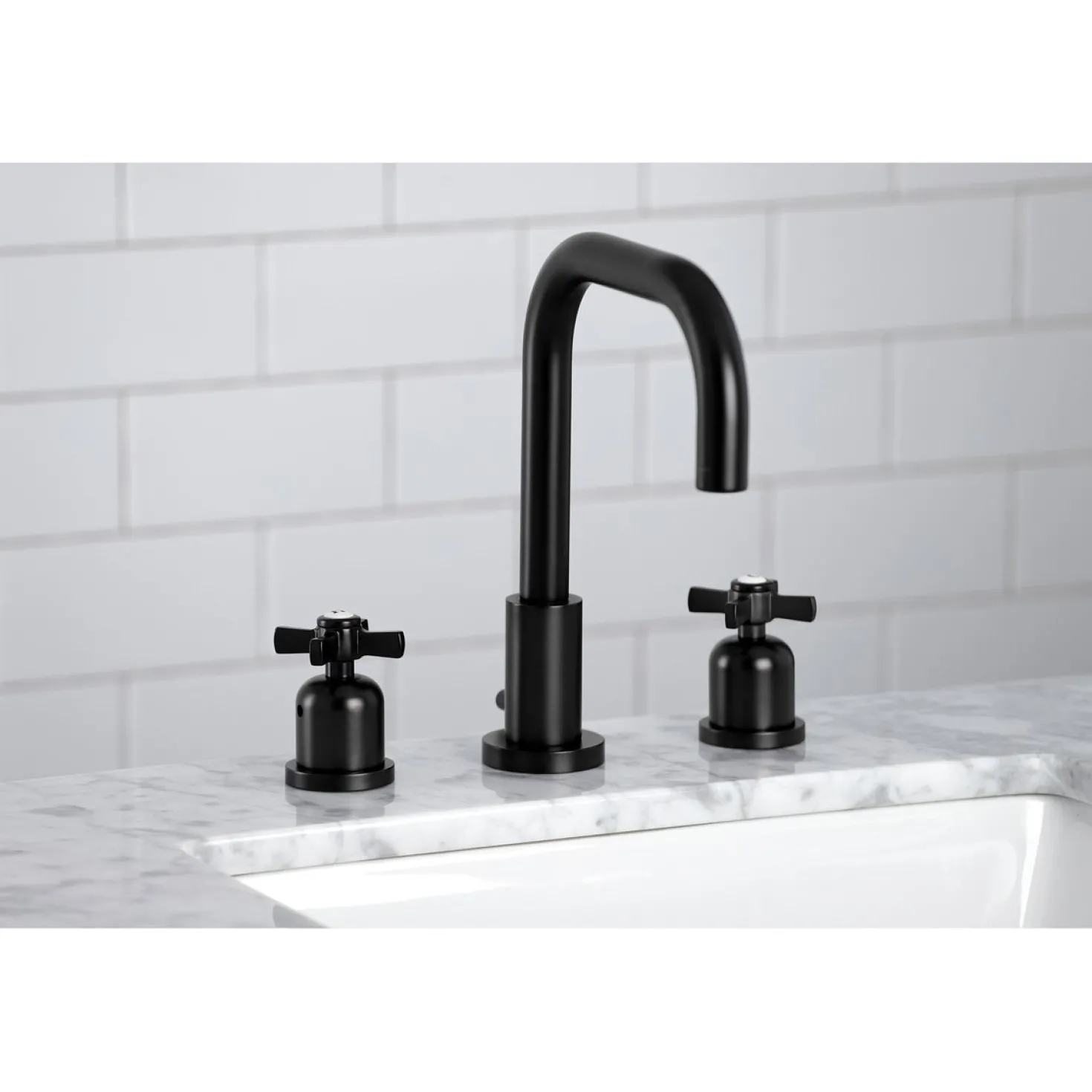 Kingston Brass Millennium Widespread Bathroom Faucet with Brass Pop-Up