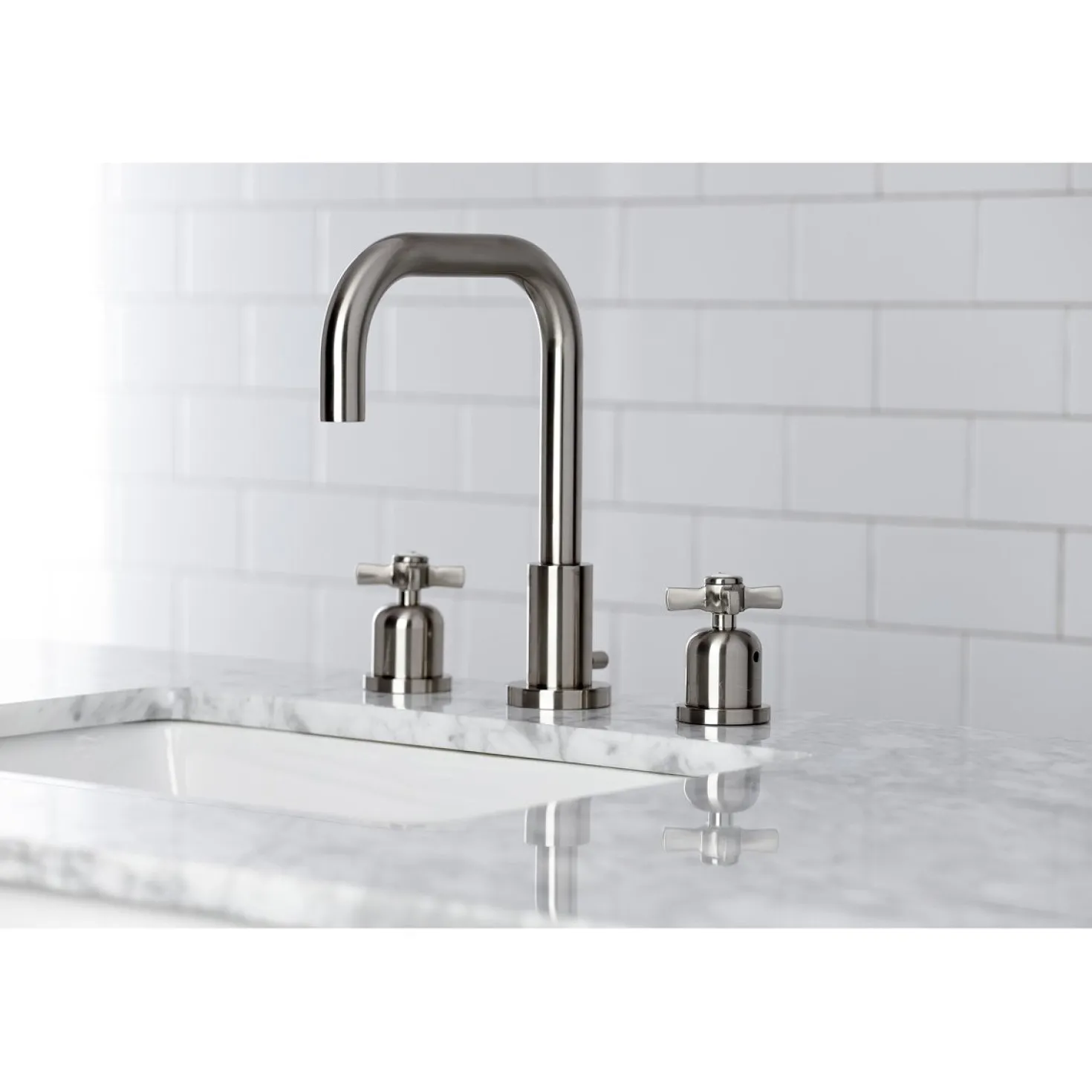 Kingston Brass Millennium Widespread Bathroom Faucet with Brass Pop-Up