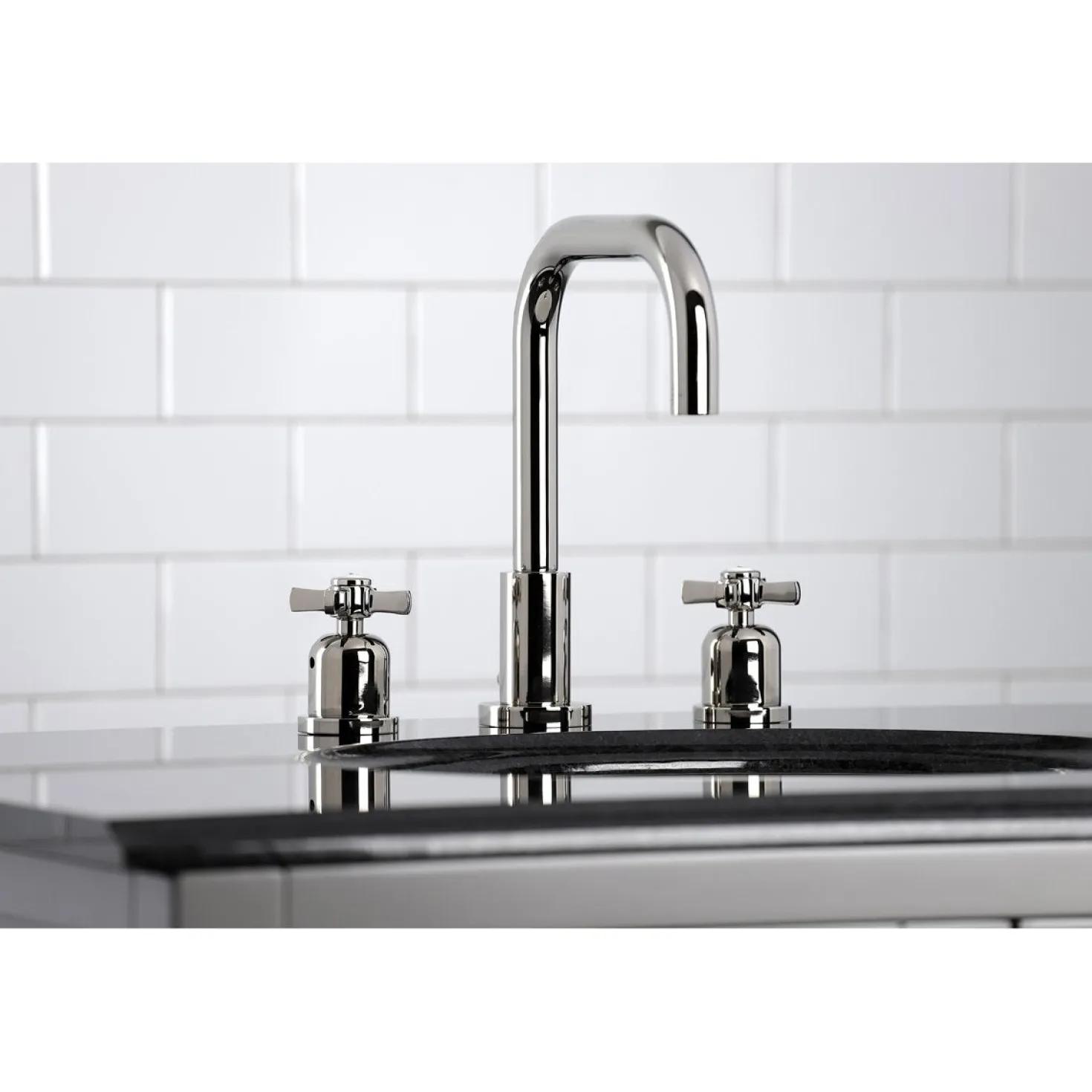 Kingston Brass Millennium Widespread Bathroom Faucet with Brass Pop-Up