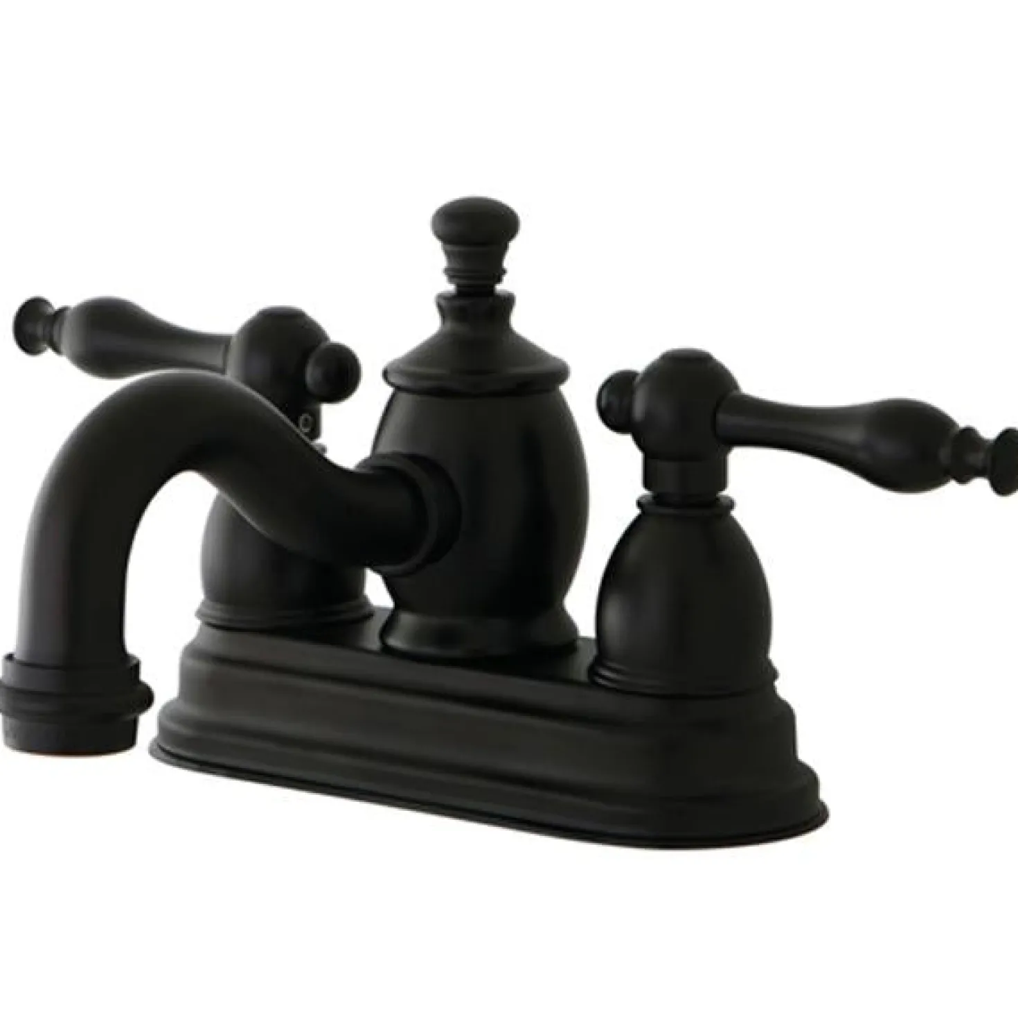 Kingston Brass Naples 4" Centerset Lavatory Faucet with Metal Lever Handle and Heritage Spout