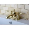 Kingston Brass Naples 4" Centerset Lavatory Faucet with Heritage Spout and Metal Lever Handle