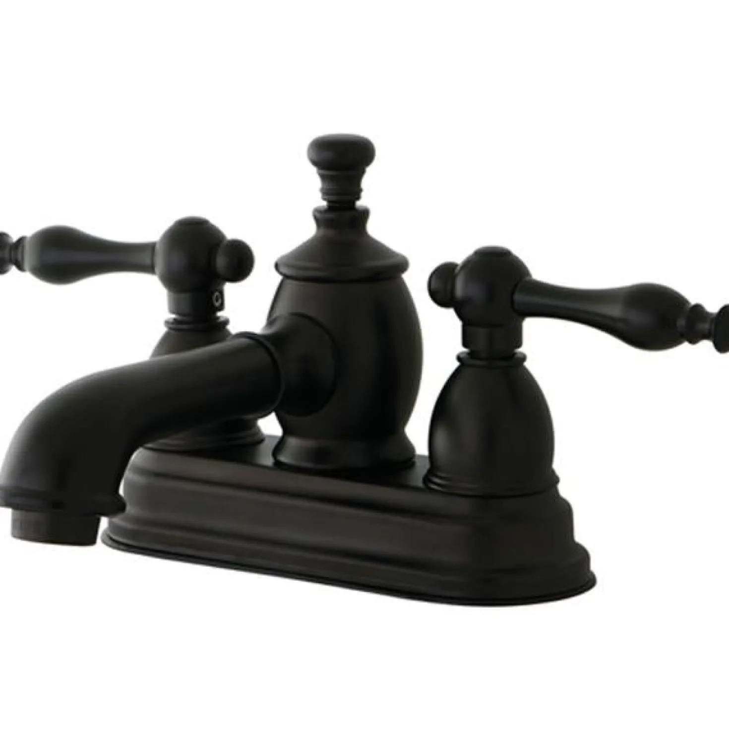 Kingston Brass Naples 4" Centerset Lavatory Faucet with Heritage Spout and Metal Lever Handle