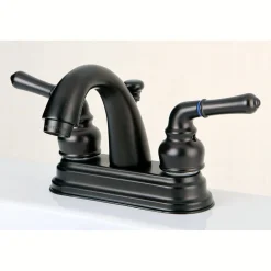 Kingston Brass Naples Deck Mount 4-Inch Centerset Bathroom Faucet