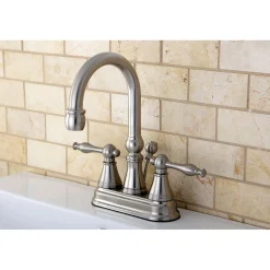 Kingston Brass Naples Deck Mount 4" Centerset Bathroom Faucet