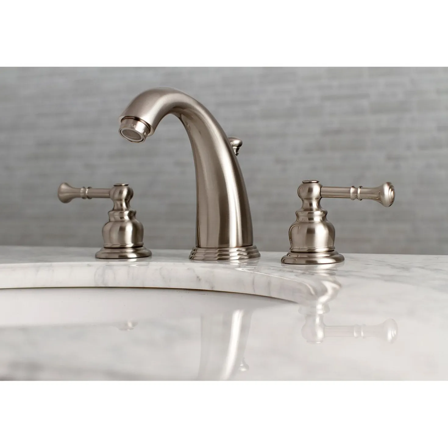 Kingston Brass Naples Deck Mount Widespread Bathroom Faucet