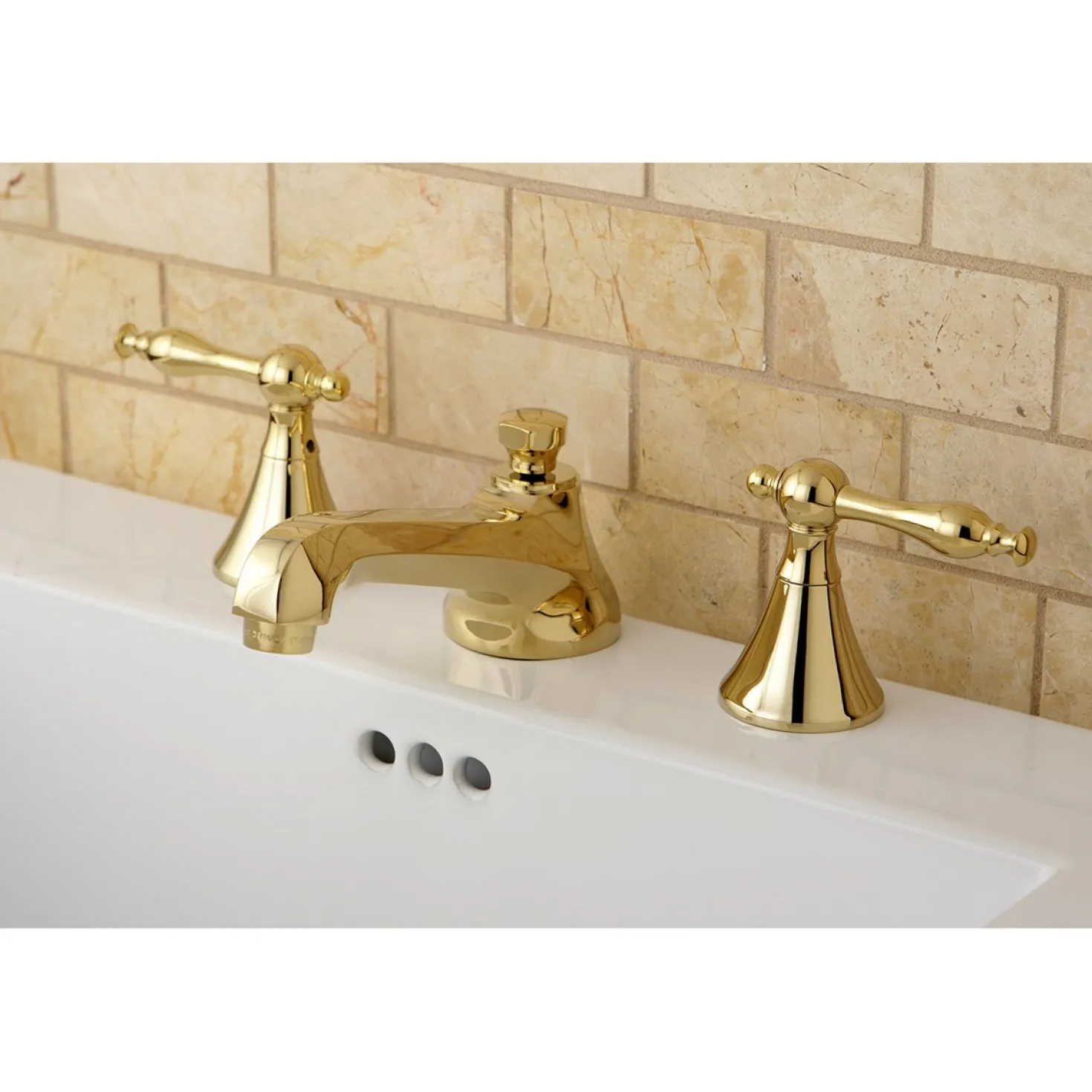 Kingston Brass Naples Deck Mount 8" Widespread Bathroom Faucet