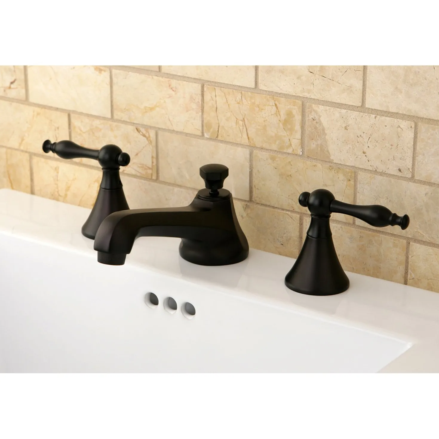 Kingston Brass Naples Deck Mount 8" Widespread Bathroom Faucet