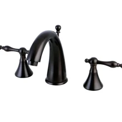Kingston Brass Naples 3-Hole 8-Inch Widespread Bathroom Faucet