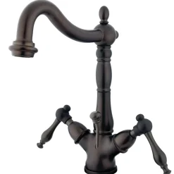Kingston Brass Naples 4-Inch Centerset Deck Mount Bathroom Faucet