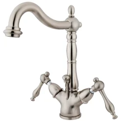 Kingston Brass Naples 4-Inch Centerset Deck Mount Bathroom Faucet