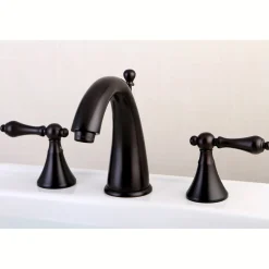 Kingston Brass Naples 8-Inch Widespread Bathroom Faucet with Brass Pop-Up