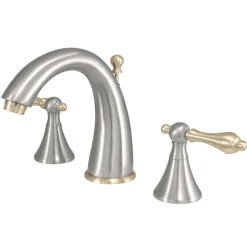 Kingston Brass Naples 8-Inch Widespread Bathroom Faucet with Brass Pop-Up
