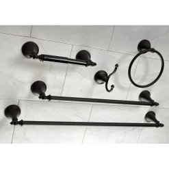 Kingston Brass Naples 5-Piece Bathroom Accessory Set in Black