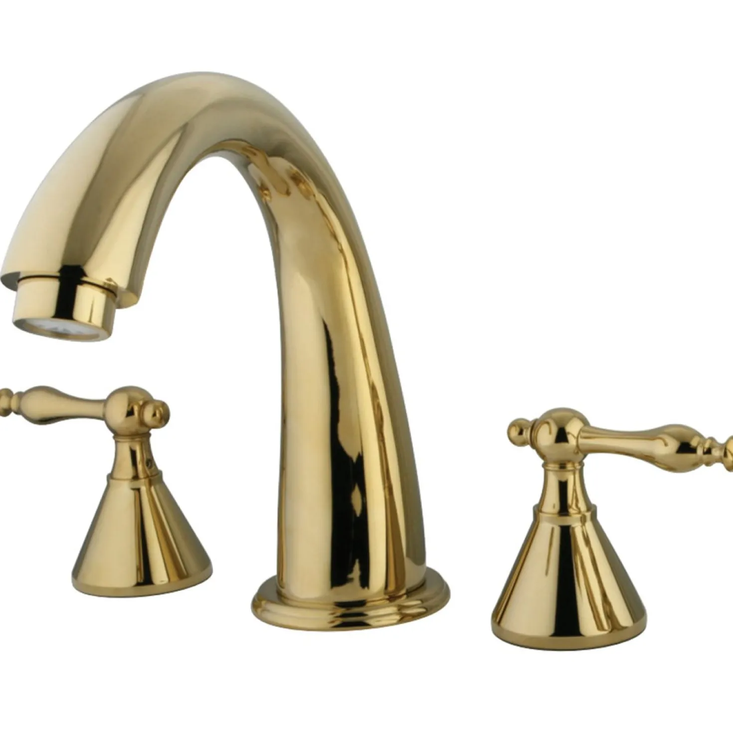 Kingston Brass Naples Roman Tub Filler with Metal Lever Handle