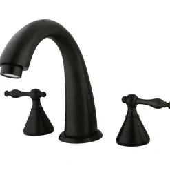 Kingston Brass Naples Roman Tub Filler with Metal Lever Handle