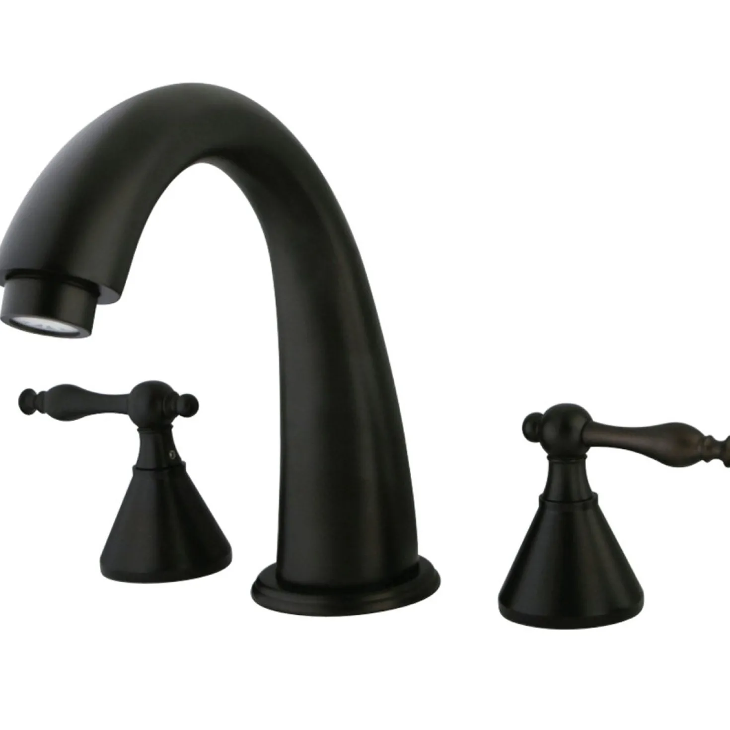 Kingston Brass Naples Roman Tub Filler with Metal Lever Handle