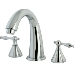 Kingston Brass Naples Roman Tub Filler with Metal Lever Handle