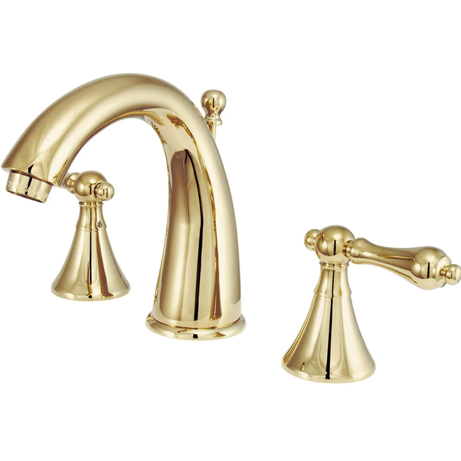 Kingston Brass Naples Three Hole Two Handle 8" to 16" Widespread Lavatory Faucet with Brass Pop-up