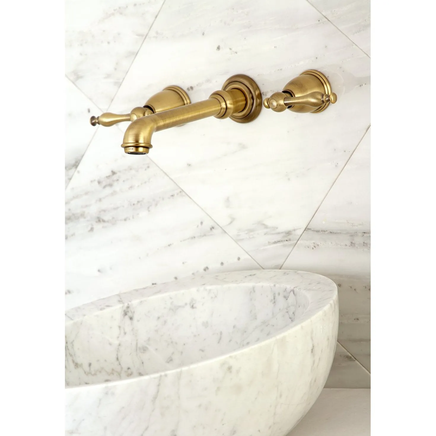 Kingston Brass Naples Two-Handle Wall Mount Bathroom Faucet