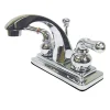 Kingston Brass Naples Two Handle 4" Centerset Lavatory Faucet with Brass Pop-up in Polished Chrome