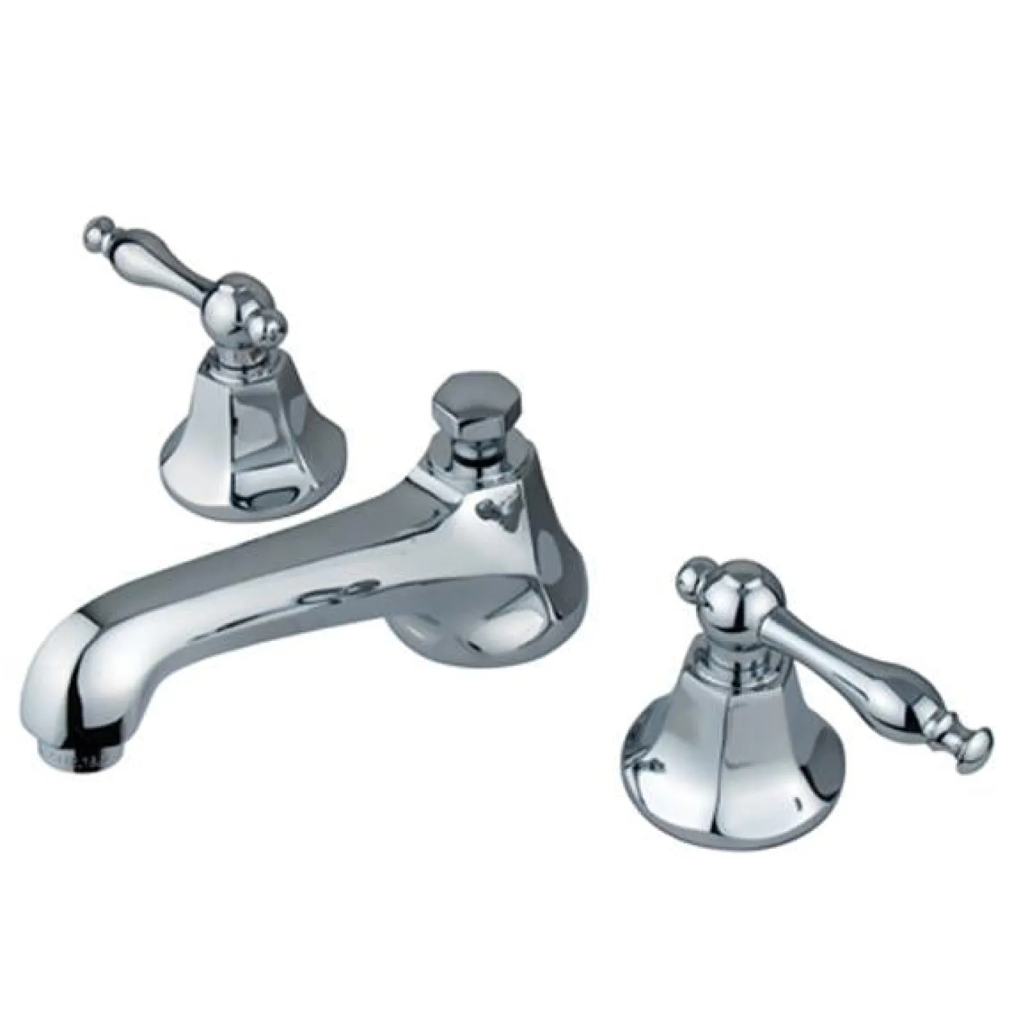 Kingston Brass Naples Two Handle Deck Mount Three Hole 8" to 16" Widespread Lavatory Faucet with Brass Pop-up