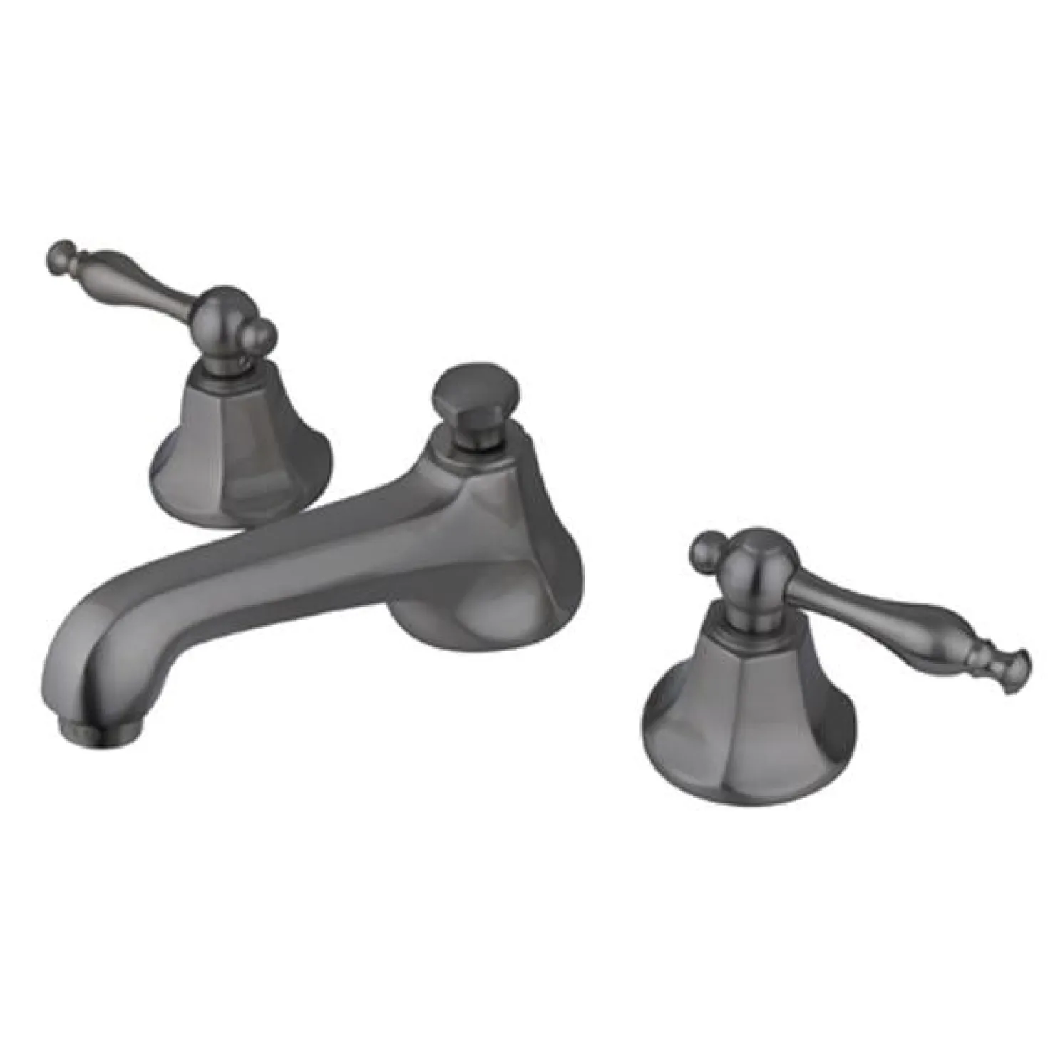 Kingston Brass Naples Two Handle Deck Mount Three Hole 8" to 16" Widespread Lavatory Faucet with Brass Pop-up