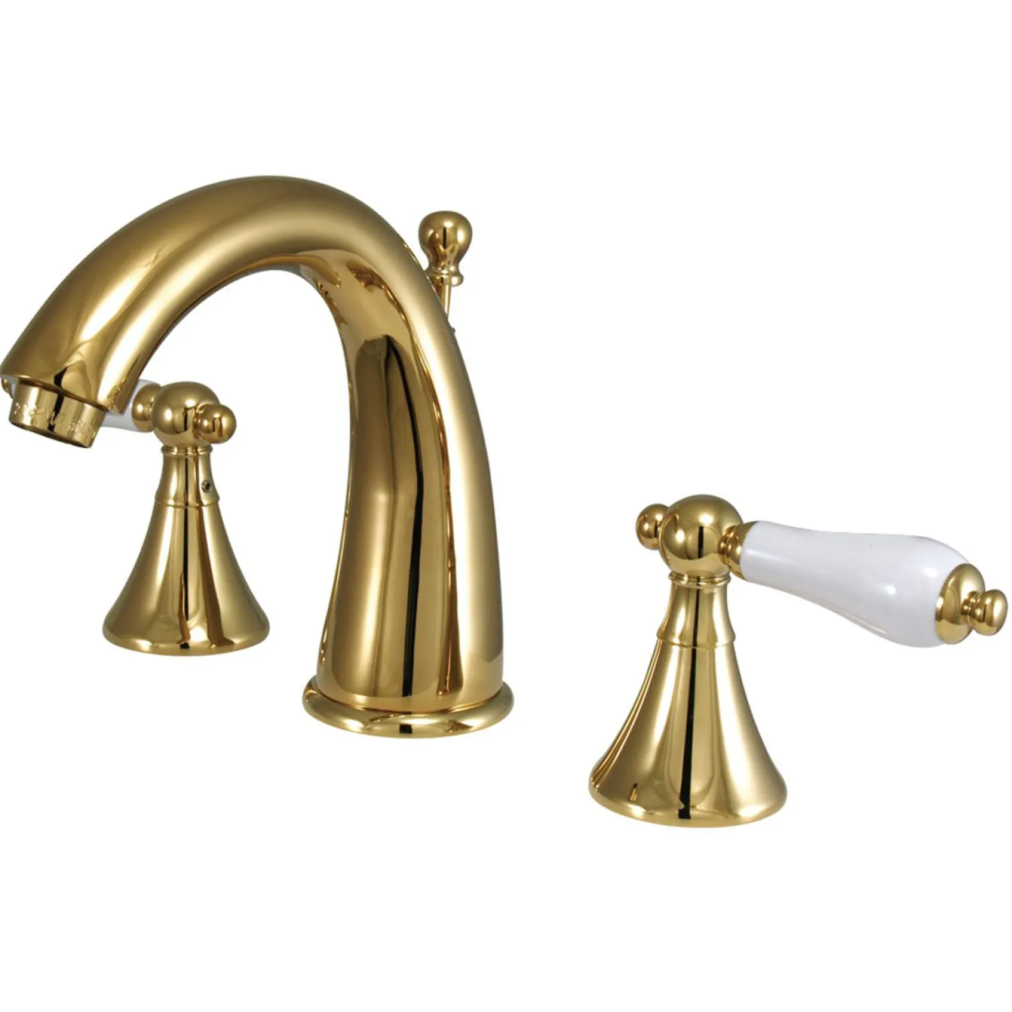 Kingston Brass Naples Two Handle Three Hole 8" to 16" Widespread Lavatory Faucet with Brass Pop-up