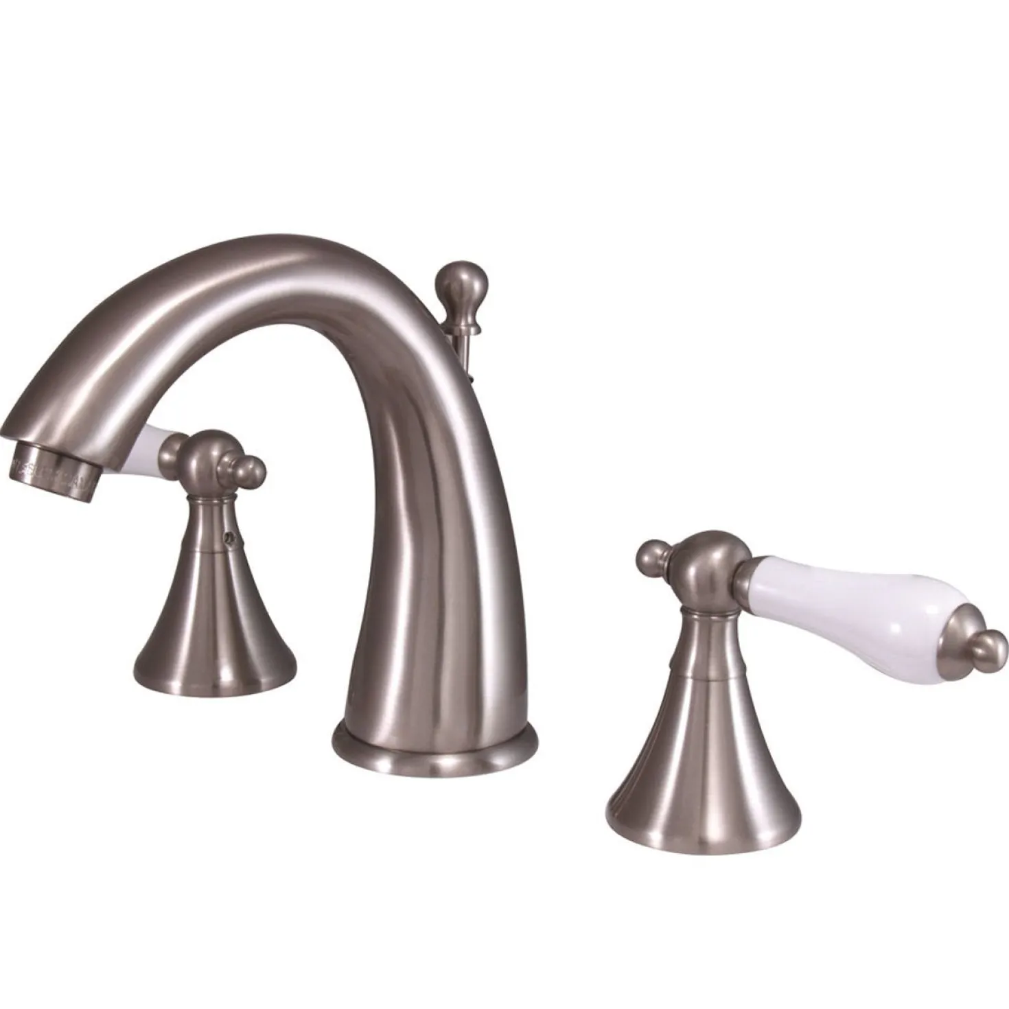 Kingston Brass Naples Two Handle Three Hole 8" to 16" Widespread Lavatory Faucet with Brass Pop-up
