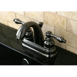 Kingston Brass NB5610AL Water Onyx 4 inch Centerset Lavatory Faucet with ABS/Brass Pop up Drain in Black Nickel