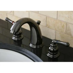Kingston Brass NB980 Water Onyx Two Handle Widespread Lavatory Drain in Black Nickel