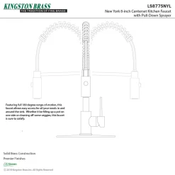 Kingston Brass New York Gourmetier Single-Handle Pull-Down Kitchen Faucet